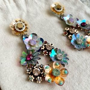 J.Crew Brulee Flower Statement Earrings